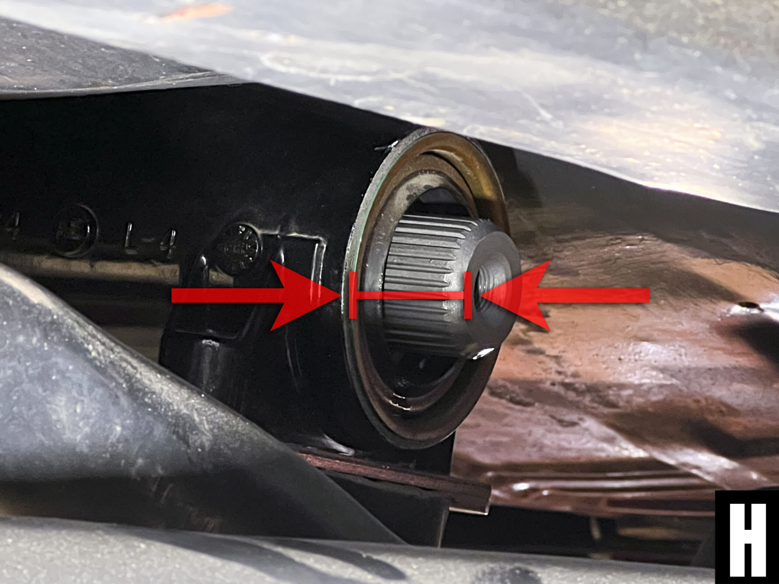 how to measuring the distance the output shaft protrudes from the tail shaft housing